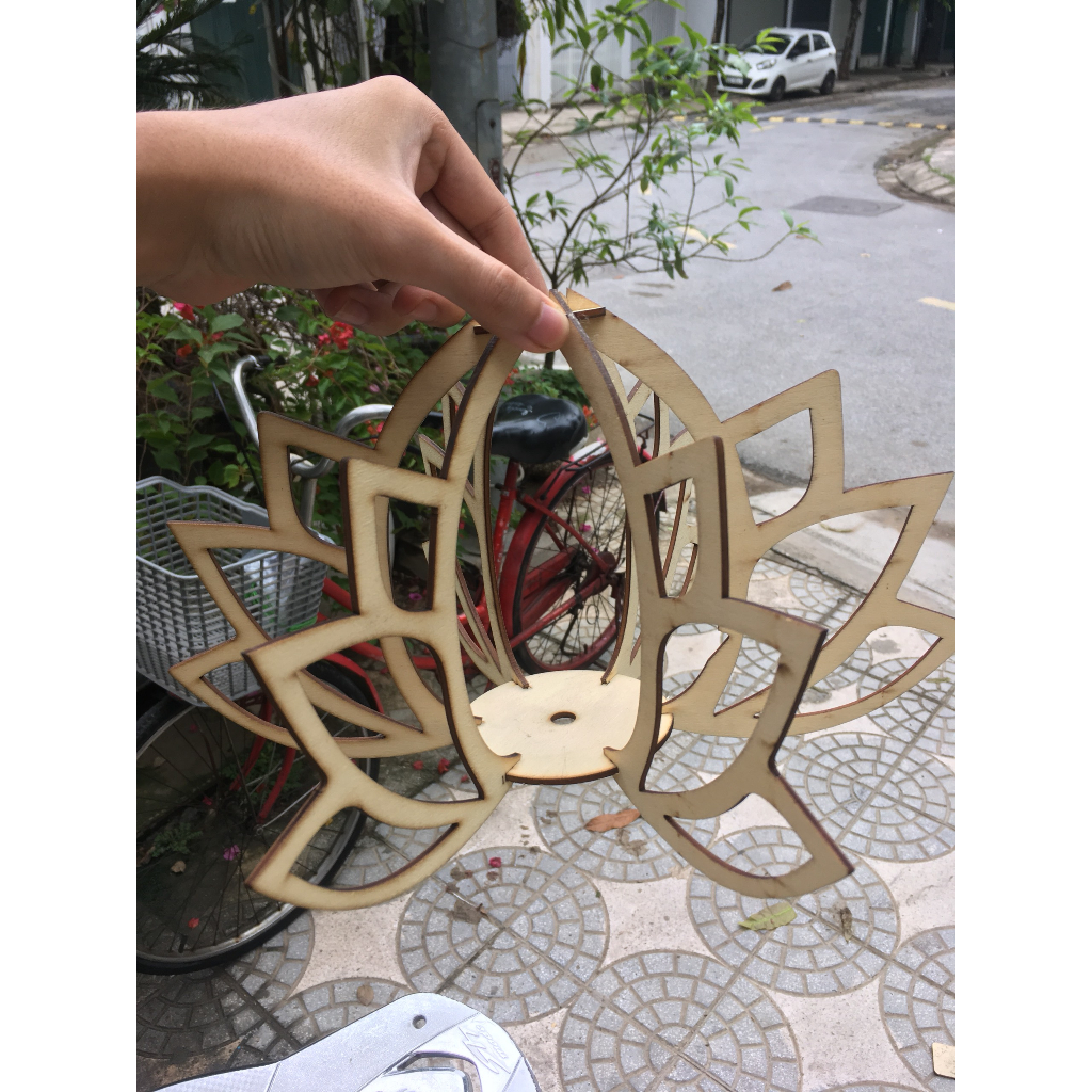 Đèn thả trần decor trang trí Gỗ DIY 091