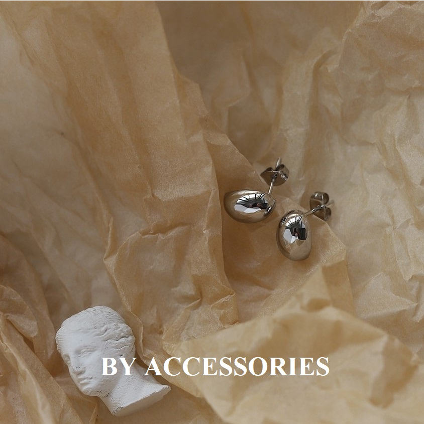 Bông tai nữ titan kiểu hạt đậu basic vintage thời trang hot trend không gỉ WE2309 BY ACCESSORIES