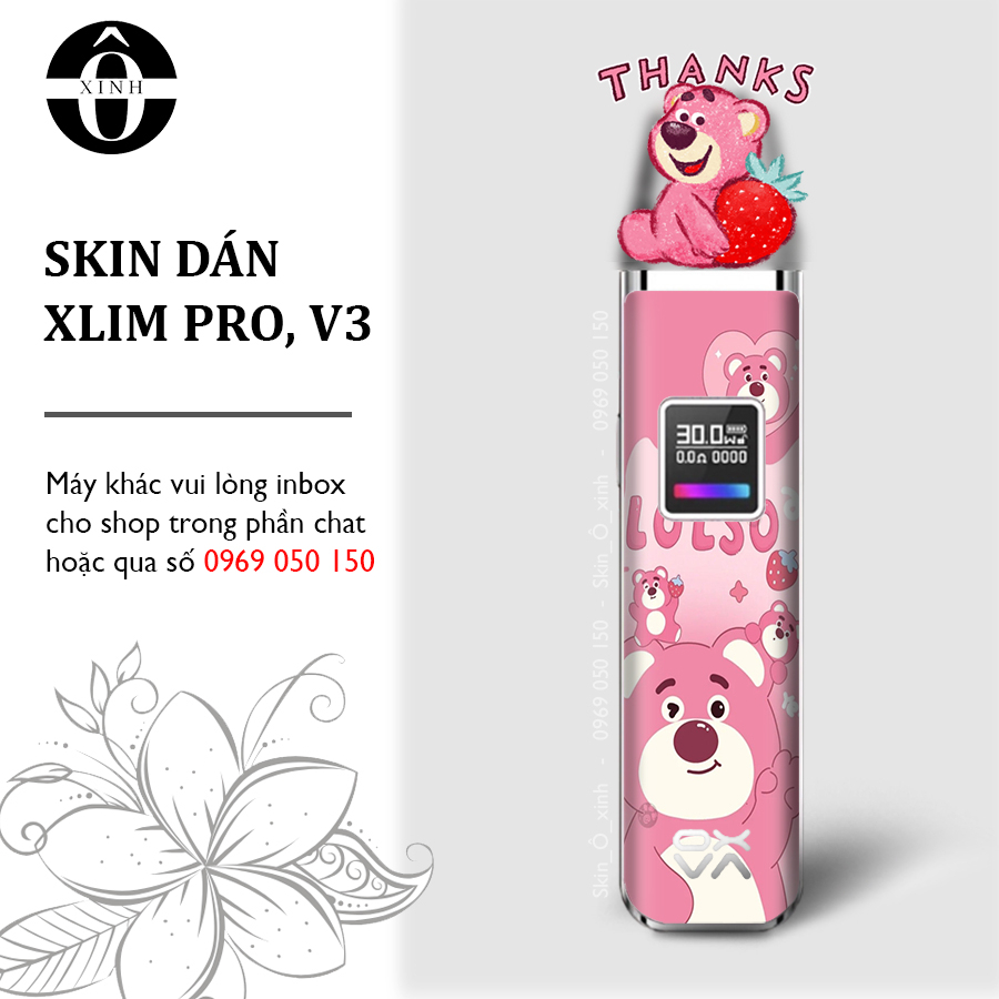 Miếng dán skin cho Xlim Pro/ V2 / favostix / riil x / feelin / avocado ...