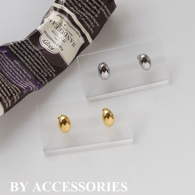 Bông tai nữ titan kiểu hạt đậu basic vintage thời trang hot trend không gỉ WE2309 BY ACCESSORIES