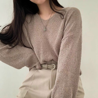 Áo len giấy dài tay nữ, cổ v tim tay loe điệu ALD14
