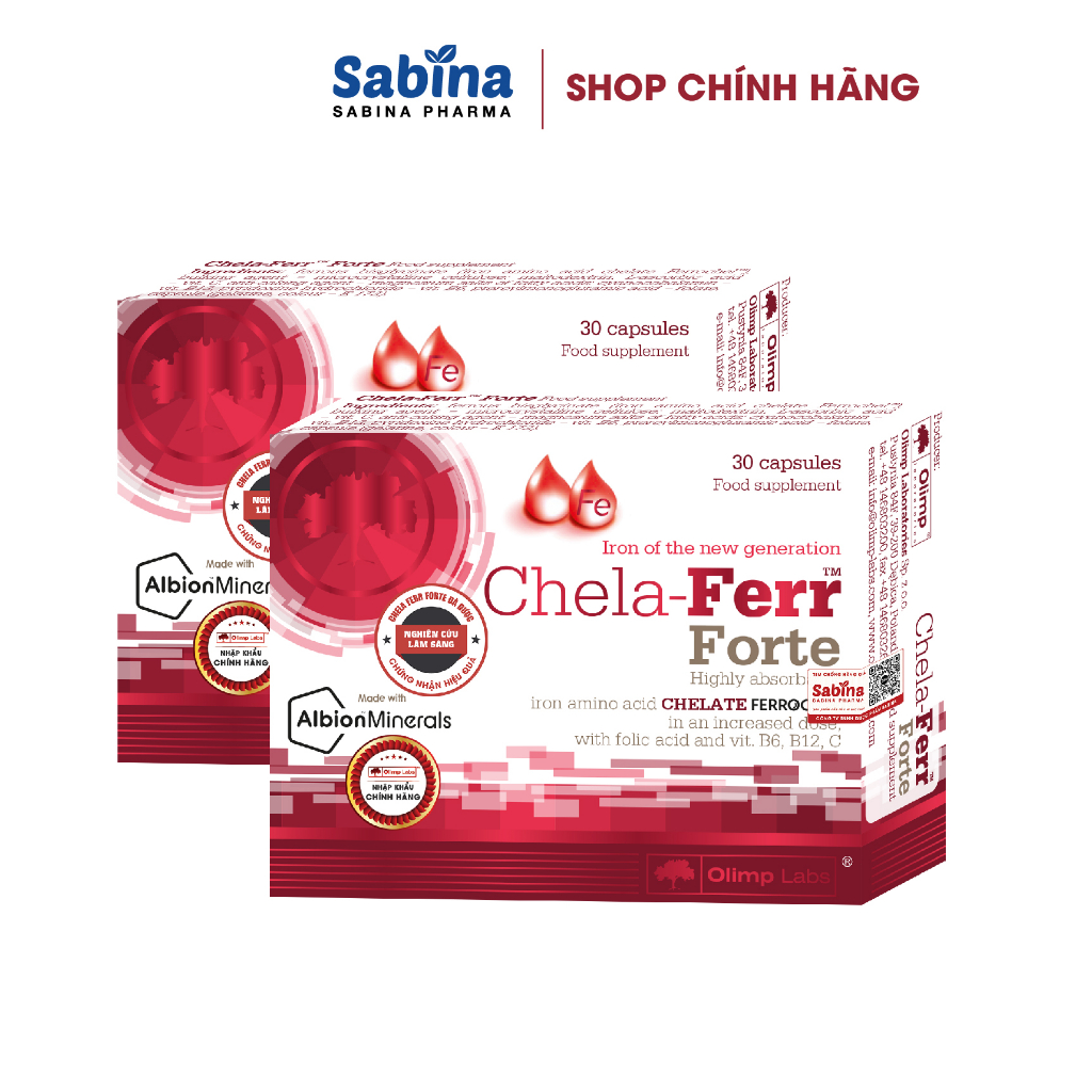 Ảnh 2H sắt Chela-Ferr® Forte (28mg)–Thực phẩm bảo vệ sức khoẻ dùng cho bà bầu, sau sinh và người thiếu máu.11,4g- Olimp Labs 4