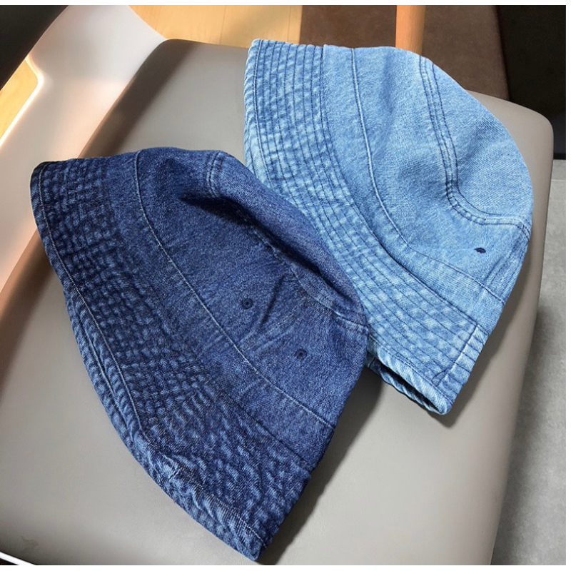 MŨ BUCKET JEAN TRƠN VIỀN VÀNH PHONG CÁCH DENIM NAM NỮ