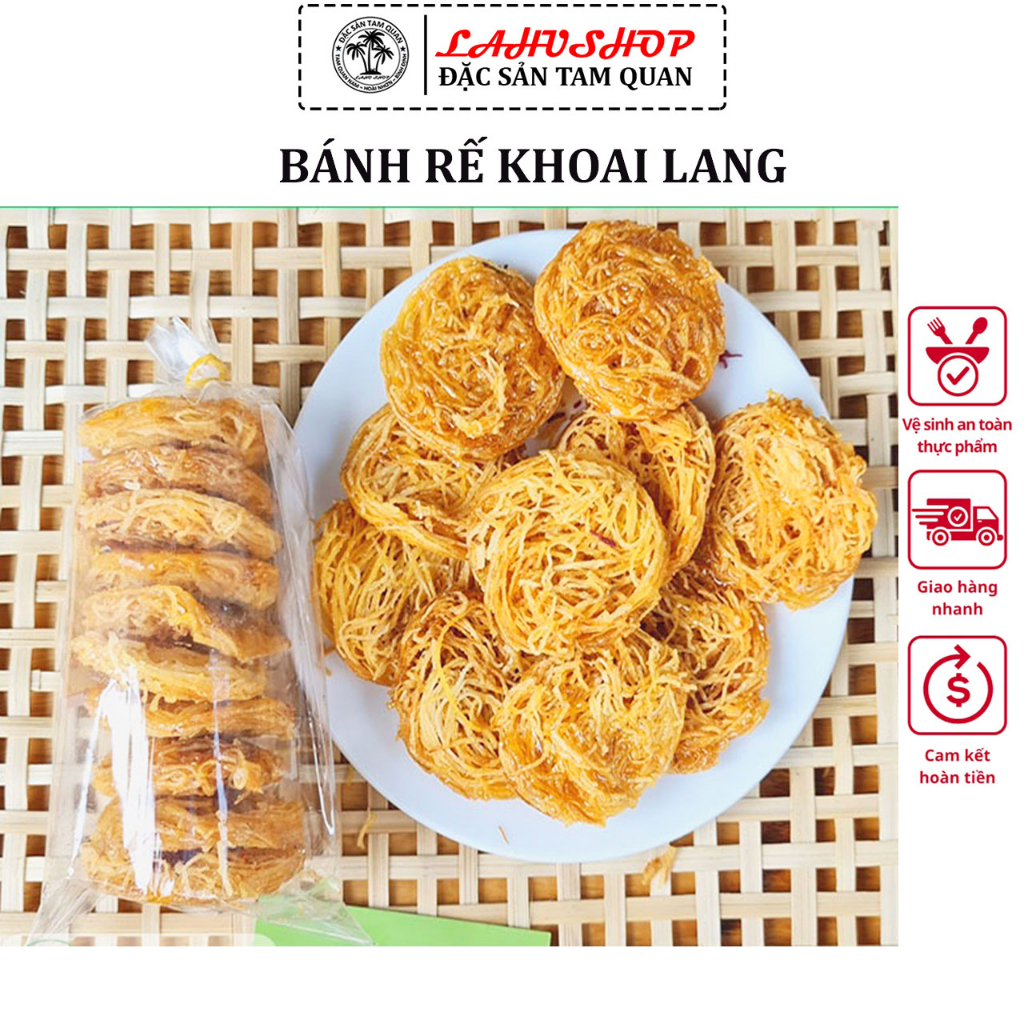 Bánh rế khoai lang Bình Định, bịch 10 cái 230gr | Shopee Việt Nam