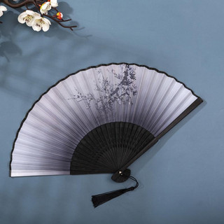 Quạt vải nan tre , quạt cầm tay, quạt cổ trang Trung Quốc, phong cách cá tính