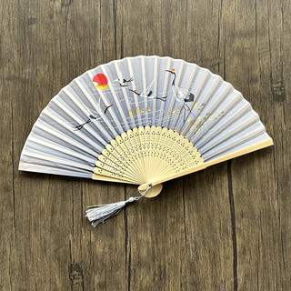 Quạt vải nan tre , quạt cầm tay, quạt cổ trang Trung Quốc, phong cách cá tính