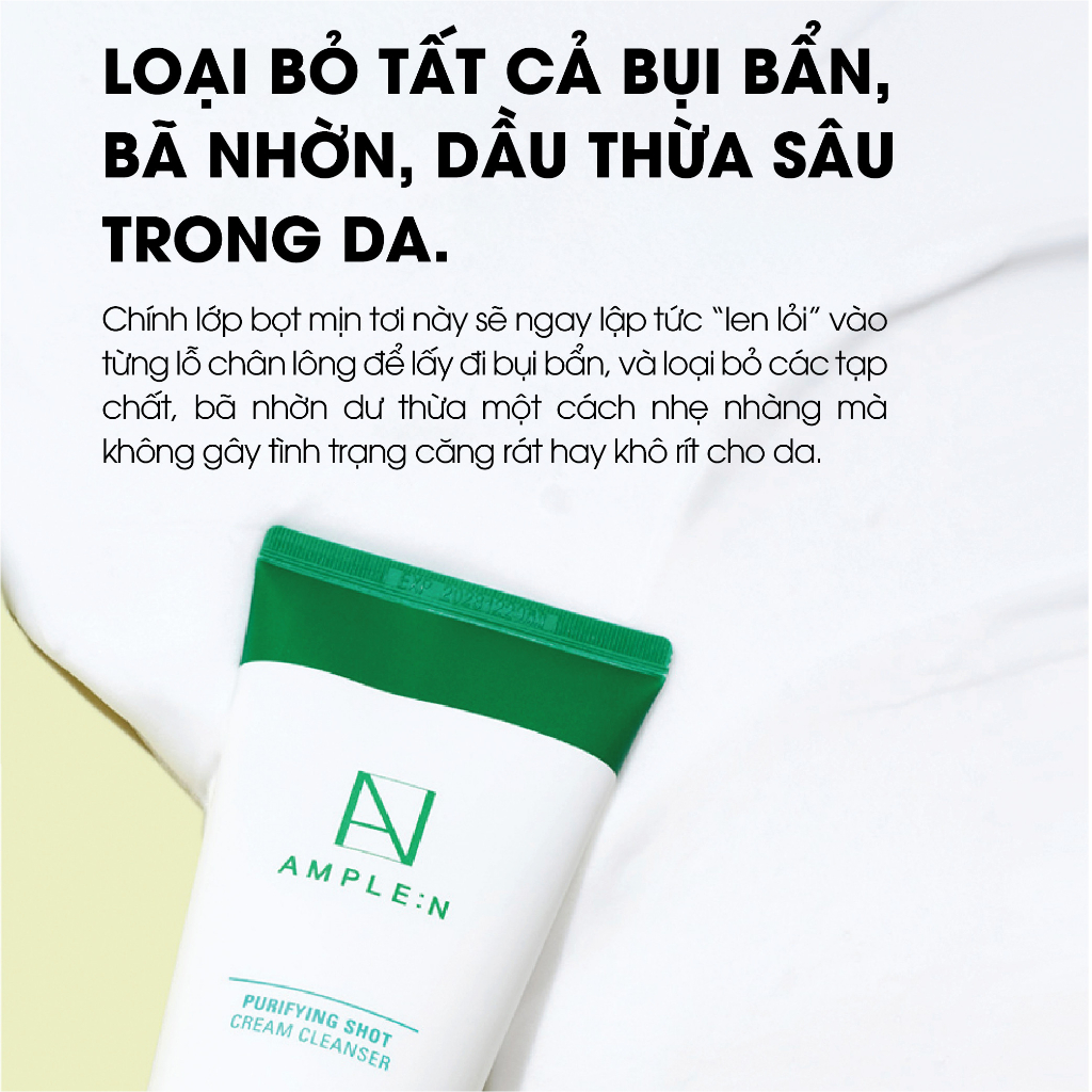 Ảnh Sữa Rửa Mặt Dịu Nhẹ AMPLE:N Purifying Shot Cream Cleanser 150ml 3