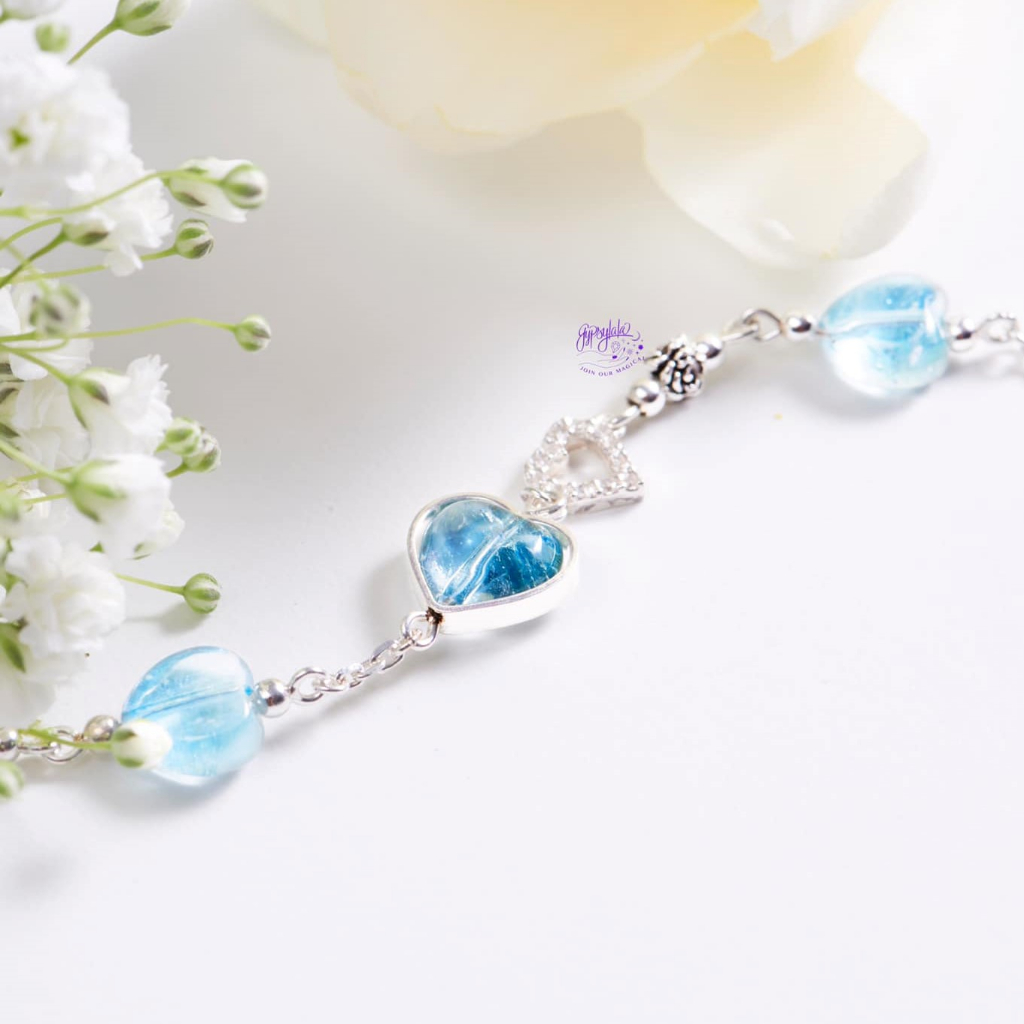 Ảnh Lắc Tay Trái Tim Đá Topaz Thiên Nhiên SP005765 Gypsy.lala 3