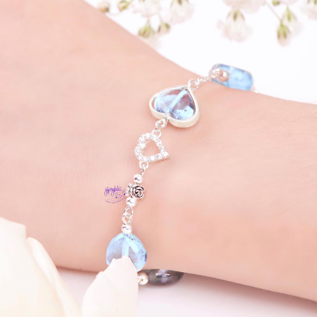 Ảnh Lắc Tay Trái Tim Đá Topaz Thiên Nhiên SP005765 Gypsy.lala 1