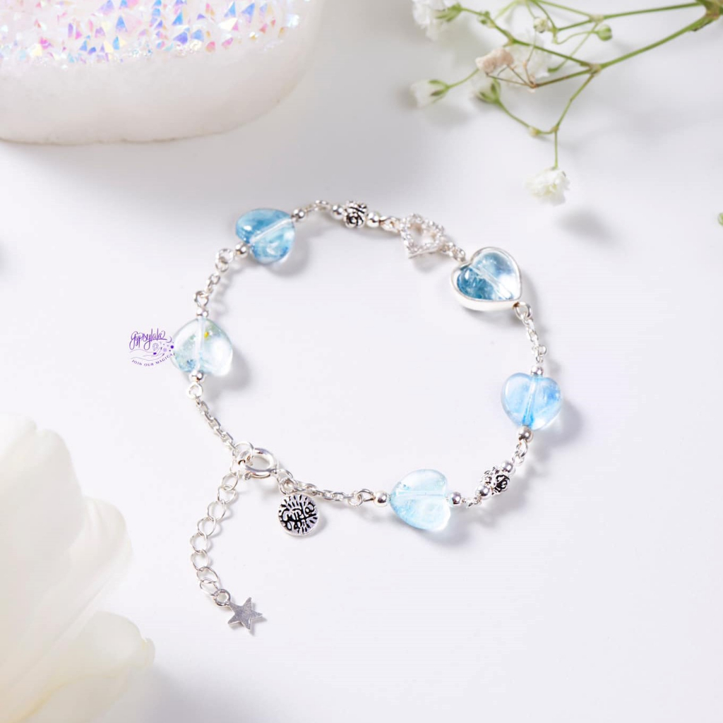 Ảnh Lắc Tay Trái Tim Đá Topaz Thiên Nhiên SP005765 Gypsy.lala 4