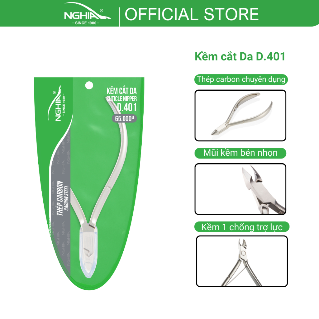 Ảnh Kềm Cắt Da Thép Chuyên Dụng KỀM NGHĨA D.401 (Mạ Mờ Không Bám Vân Tay) 2