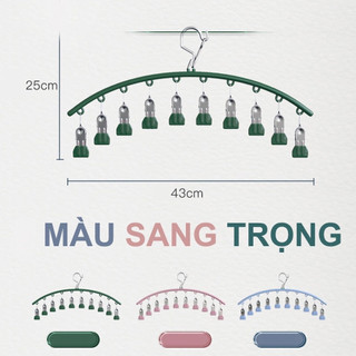 Móc treo đồ lót 10 kẹp đa năng gấp gọn tiện dụng, móc kẹp phơi quần áo thông minh #A207