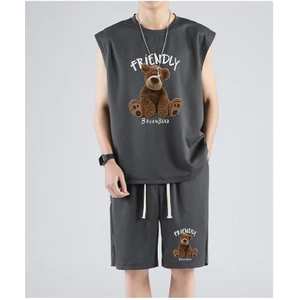 Set Bộ Quần Áo Thể Thao Ba Lỗ Gấu ADRE FRENDLY Tank Top Bóng Rổ Cá Tính, Fom Rộng Dáng Nam Nữ Chất Liệu Cotton Mềm Mịn