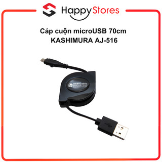 Cáp Cuộn MicroUSB 70cm (Đảo) KASHIMURA AJ-516 Chính Hãng