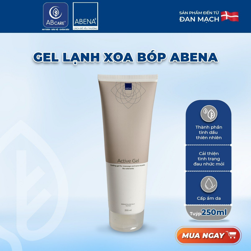 (Đã bán 24) Gel xoa bóp lạnh giảm đau cơ Abena ActivGel Nhập Khẩu Đan Mạch 250ml (mẫu mới 2023)