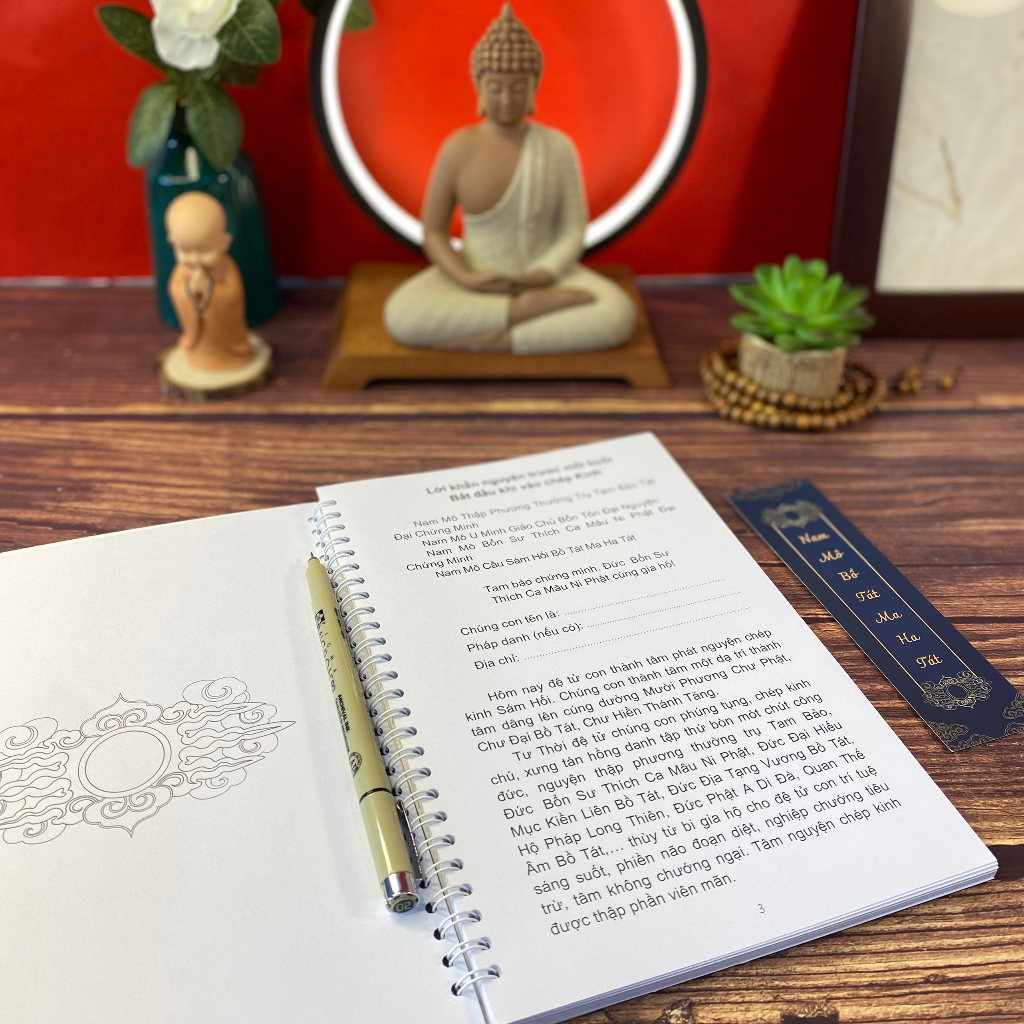 Ảnh Sổ Chép Kinh Sám Hối In Mờ - Tuệ Nga 3