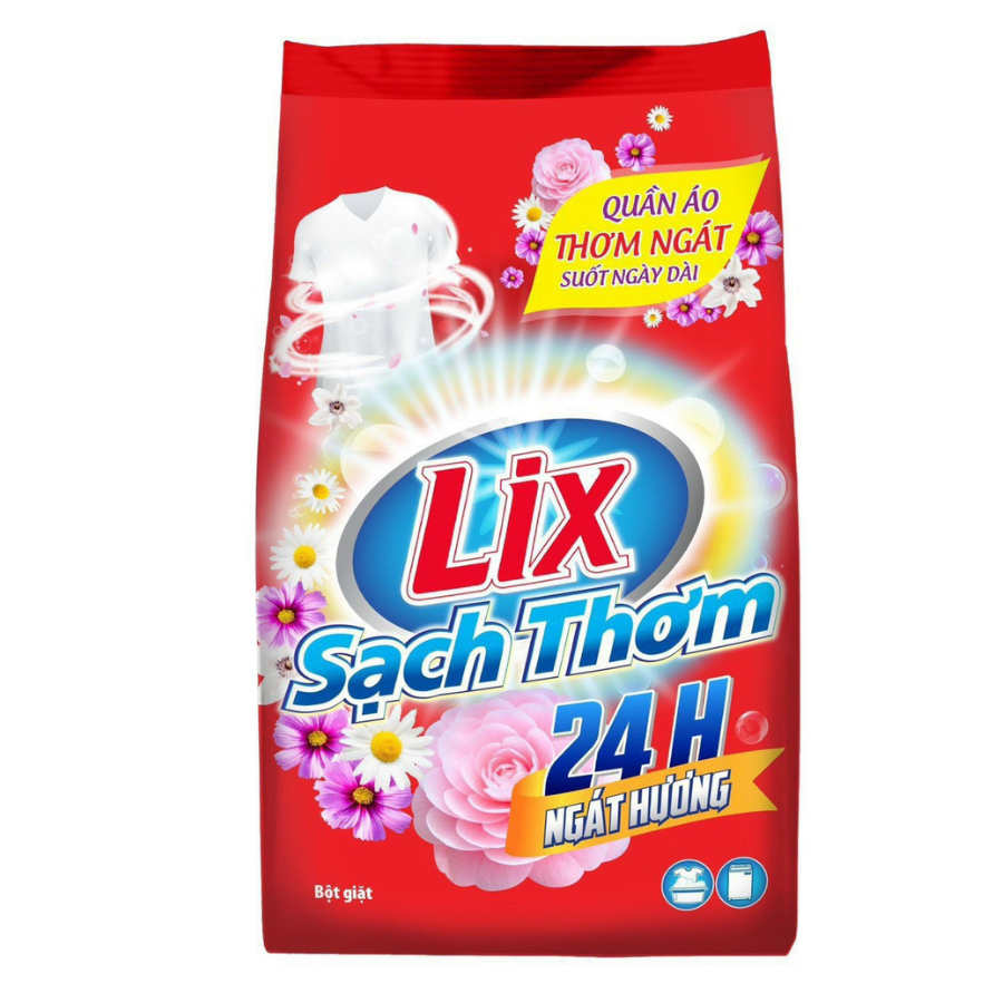 Ảnh Bột giặt Lix Sạch Thơm hương hoa 2kg, khử mùi hôi, ẩm mốc dùng cho giặt tay và giặt máy ES201 2