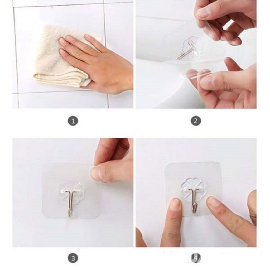 Combo 10 móc Nhựa Dán Tường Đa Năng Chắc Chắn, Móc Dán Tường Treo Đồ  Chịu Lực Tốt