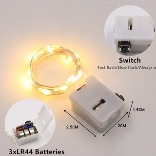 Dây đèn led đom đóm trang trí noel, fairylight, 4 cái 2 mét, phòng ngủ pin nhấp nháy Pinky Shop mã DLED01
