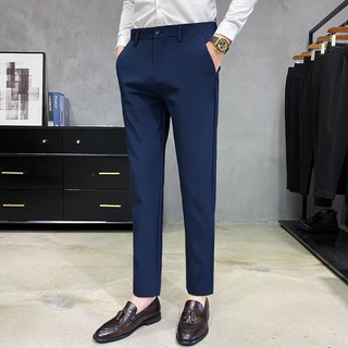 Quần Tây Âu vải Nam công sở cao cấp trẻ trung Dáng Ôm Chuẩn Vải lụa vinteck tuyết mưa Không Nhăn Xù Avocado