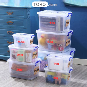 Thùng nhựa trong suốt đựng đồ TORO nhiều kích thước 6,5/10/15/30/45/55/90L