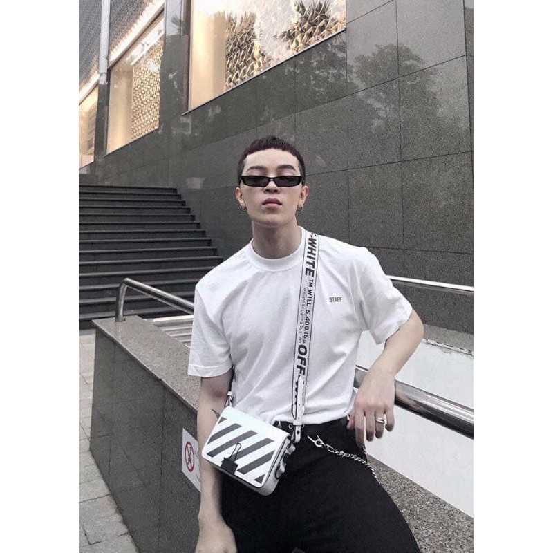 Hàng Cao Cấp!! Túi Off White Flag Bag-Túi Đeo Chéo Off White Họa Tiết Kẻ Sọc Đen Trắng - Bag OW Hàng Loại 1 Full Box