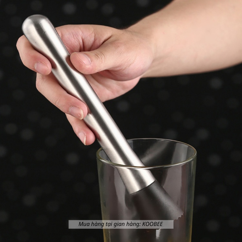 Chày Dầm Pha Chế Koobee Inox 20cm – Dầm Trái Cây, Lá Bạc Hà, Mojito Cực Nhanh (NB75)