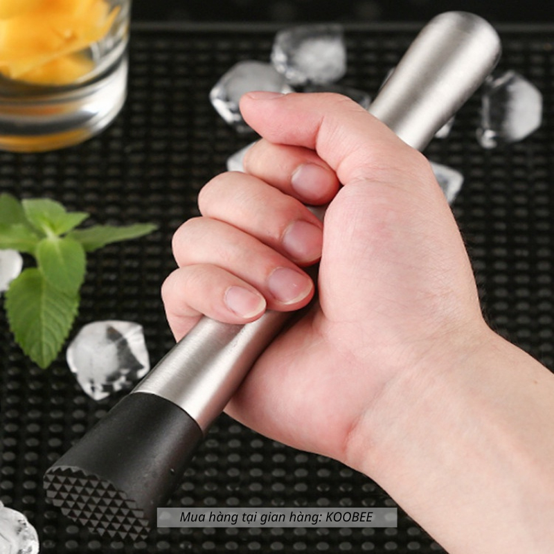 Chày Dầm Pha Chế Koobee Inox 20cm – Dầm Trái Cây, Lá Bạc Hà, Mojito Cực Nhanh (NB75)