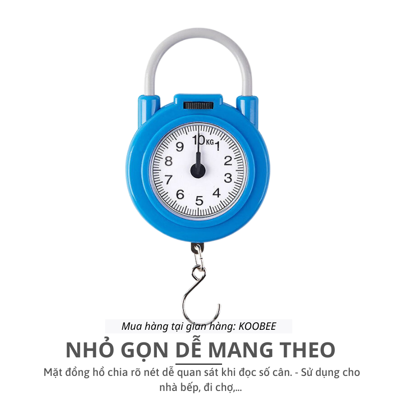 Cân Cầm Tay Mini KOOBEE 10KG Cơ Học Không Dùng Pin – Có Móc Treo, Cân Đi Chợ, Cân Nhà Bếp Tiện Lợi (NB83)