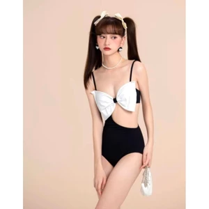 Hàng Quảng Châu Bikini Đồ Bơi Đi Biển Liền Thân Pha Nơ Trắng – Hot Nhất 2023