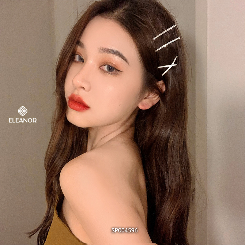 Kẹp tóc nữ Eleanor Accessories hình chữ X đính đá kẹp tóc mái basic phụ kiện tóc 4596