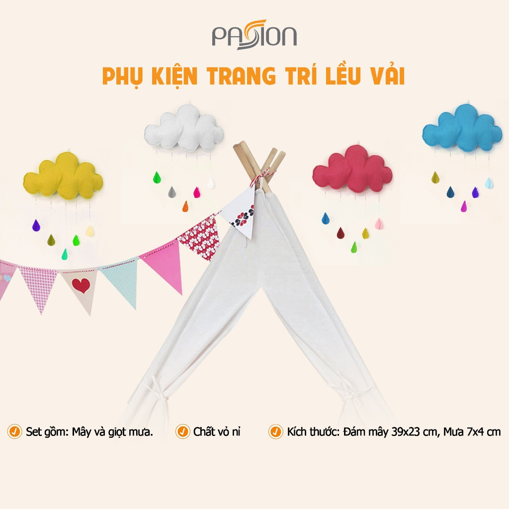 Phụ kiện trang trí lều vải vintage cho bé trang trí lều, phòng ngủ cho bé