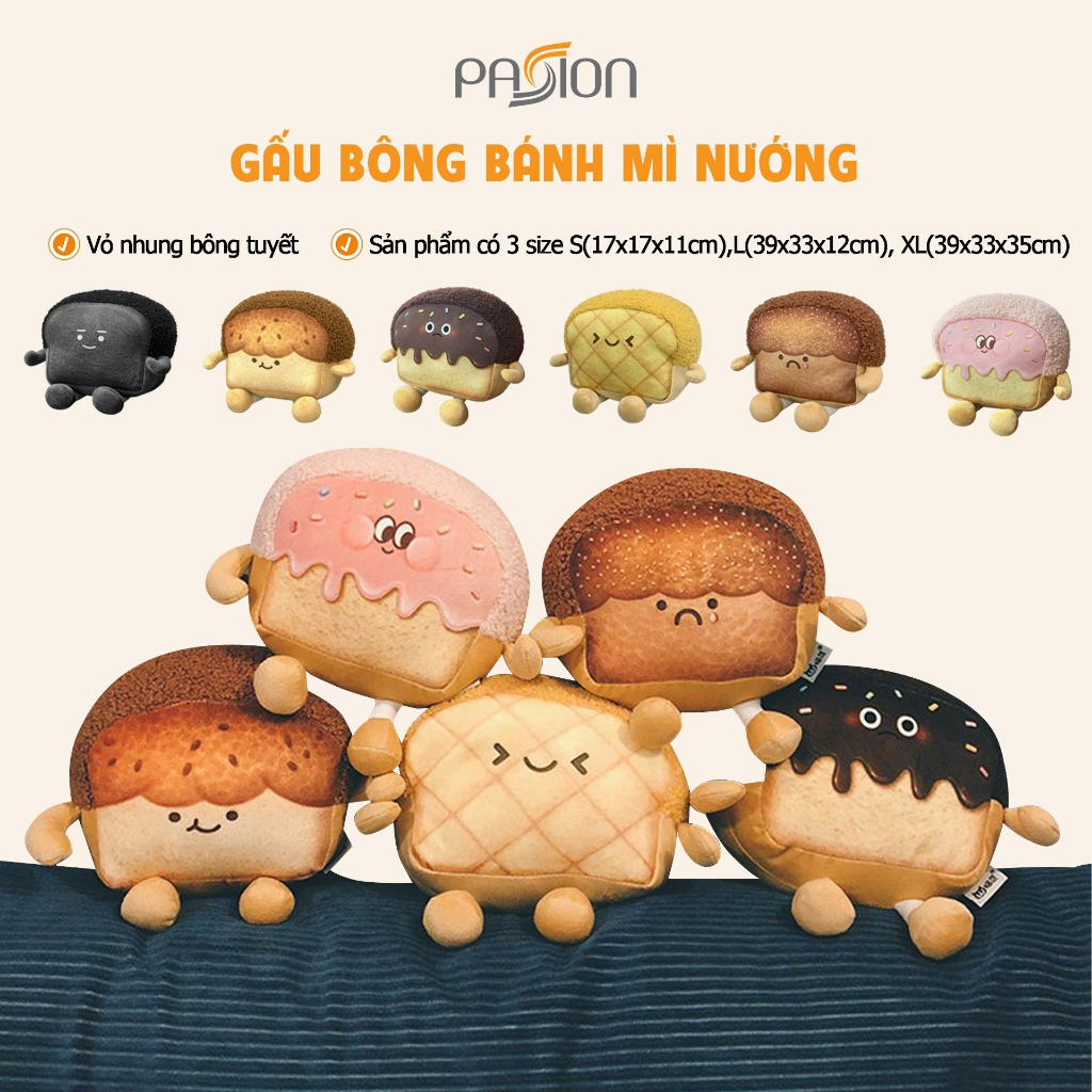 Gấu Bông Bánh Mì Nướng Mèo Biểu Cảm Meo Cat PA10063