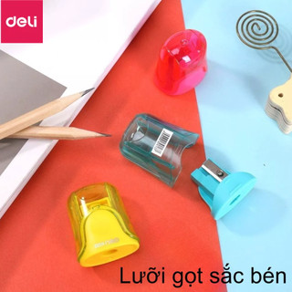 Gọt chì mini Deli tiện lợi cho học sinh giá rẻ - Lưỡi thép sắc bén không gỉ - Hồng/Xanh Dương/Vàng - màu ngẫu nhiên
