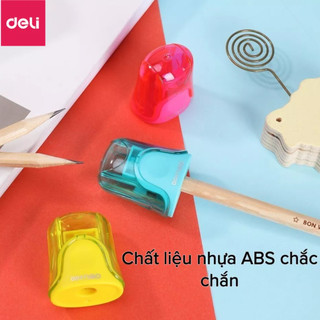 Gọt chì mini Deli tiện lợi cho học sinh giá rẻ - Lưỡi thép sắc bén không gỉ - Hồng/Xanh Dương/Vàng - màu ngẫu nhiên
