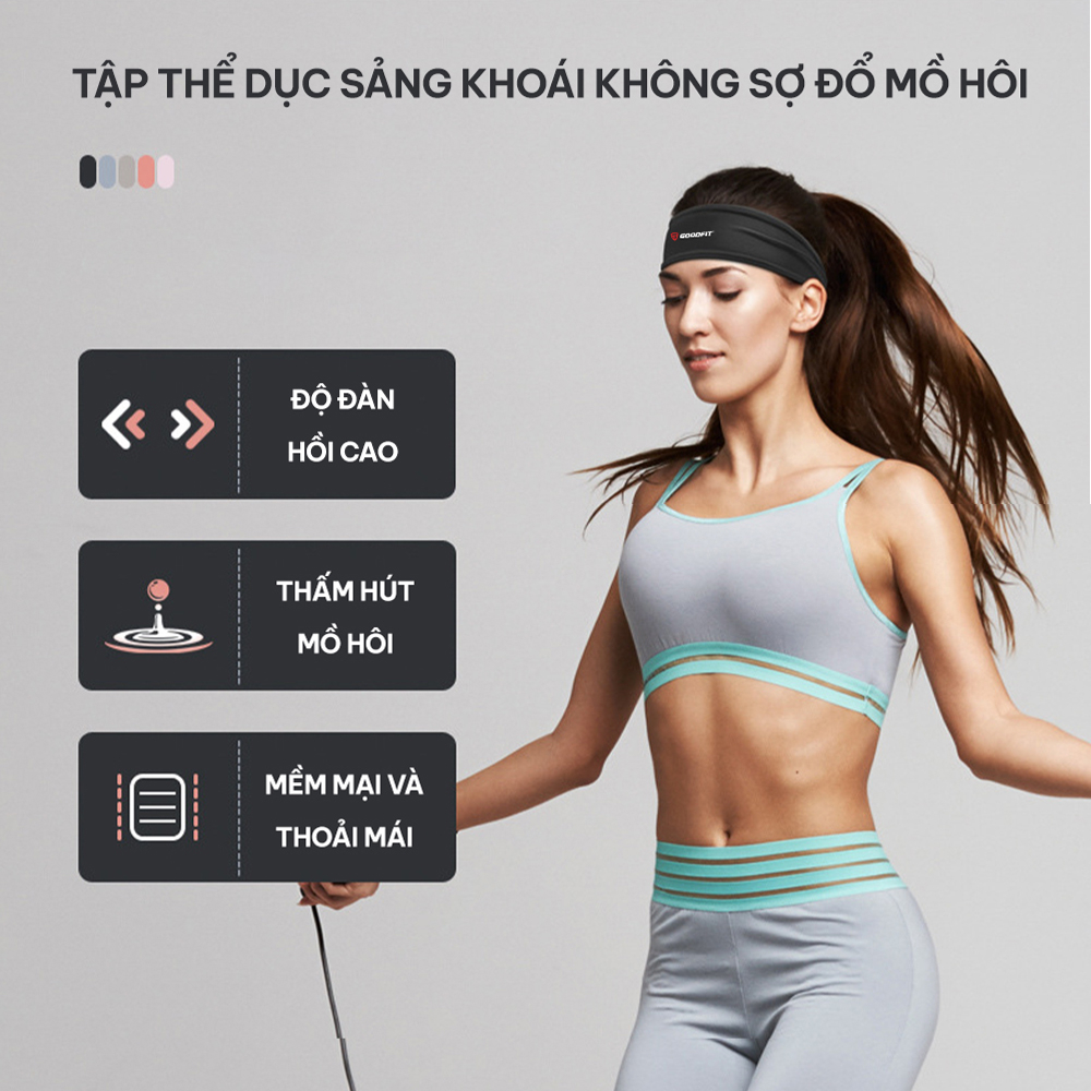 Băng đô thể thao nam nữ GoodFit GF804SB ngăn mô hôi, siêu co giãn