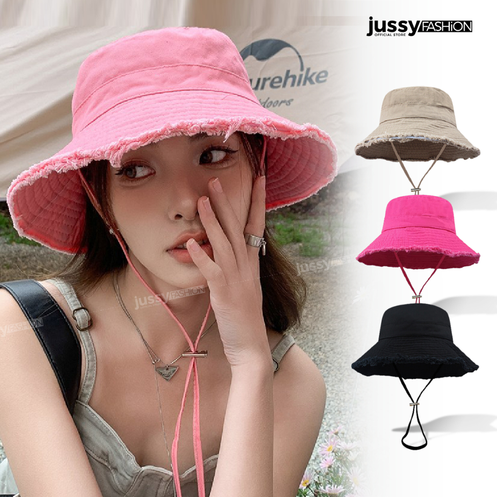 Mũ Bucket Tua Rua JB08 Jussy Official Rộng Vành Che Nắng Vải Cotton Mềm Mịn Phong Cách Hàn Quốc Form Unisex Có Dây Rút | BigBuy360 - bigbuy360.vn
