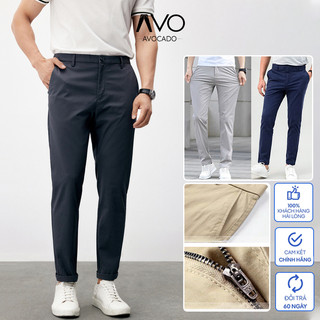 Quần Kaki dài Nam Dáng Âu Co Dãn Slimfit màu đen xanh dáng ôm gọn big size Avocado