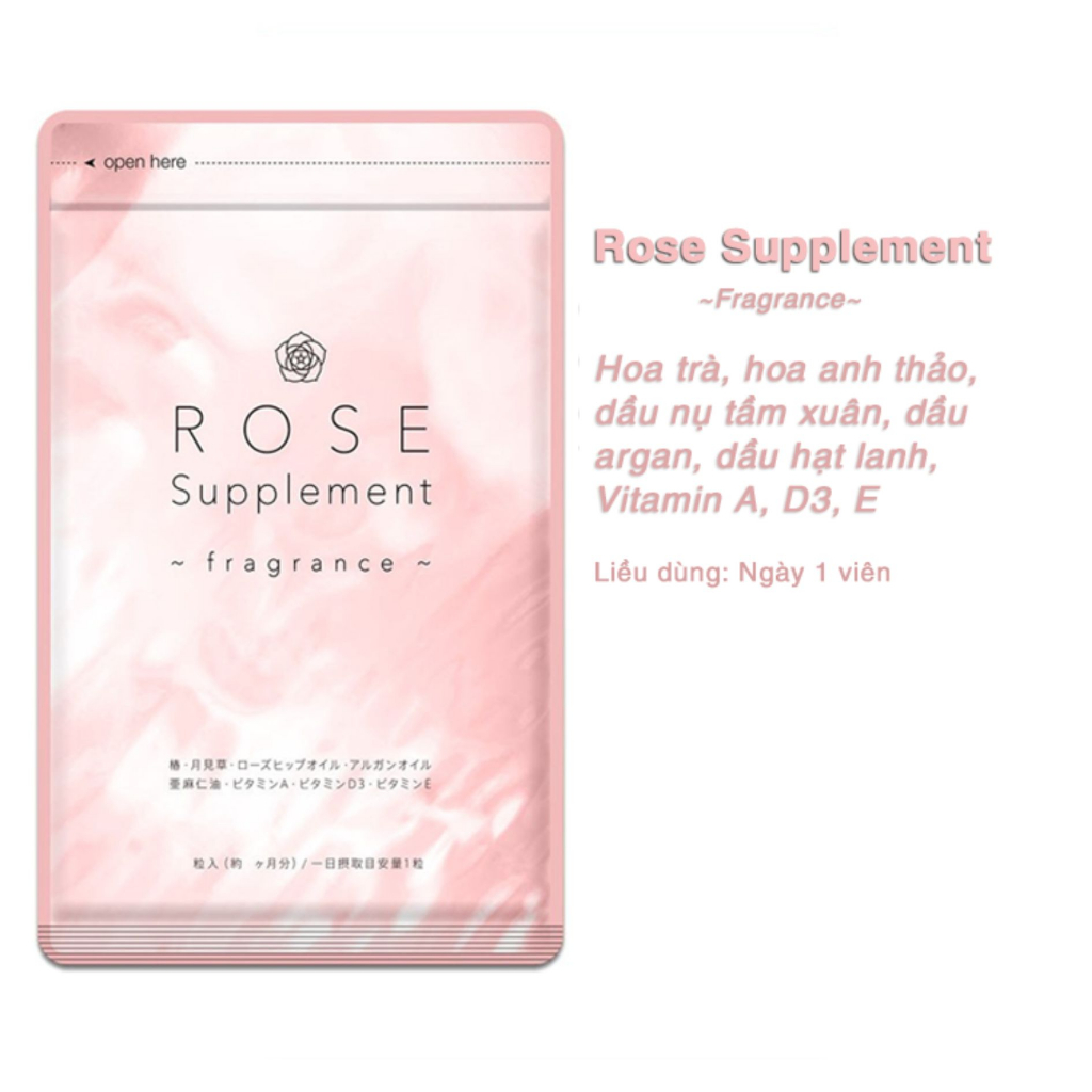 Ảnh Viên uống Seedcoms Rose Supplement tạo hương thơm chiết xuất hoa và thảo mộc 30 ngày - Bahachiha 2