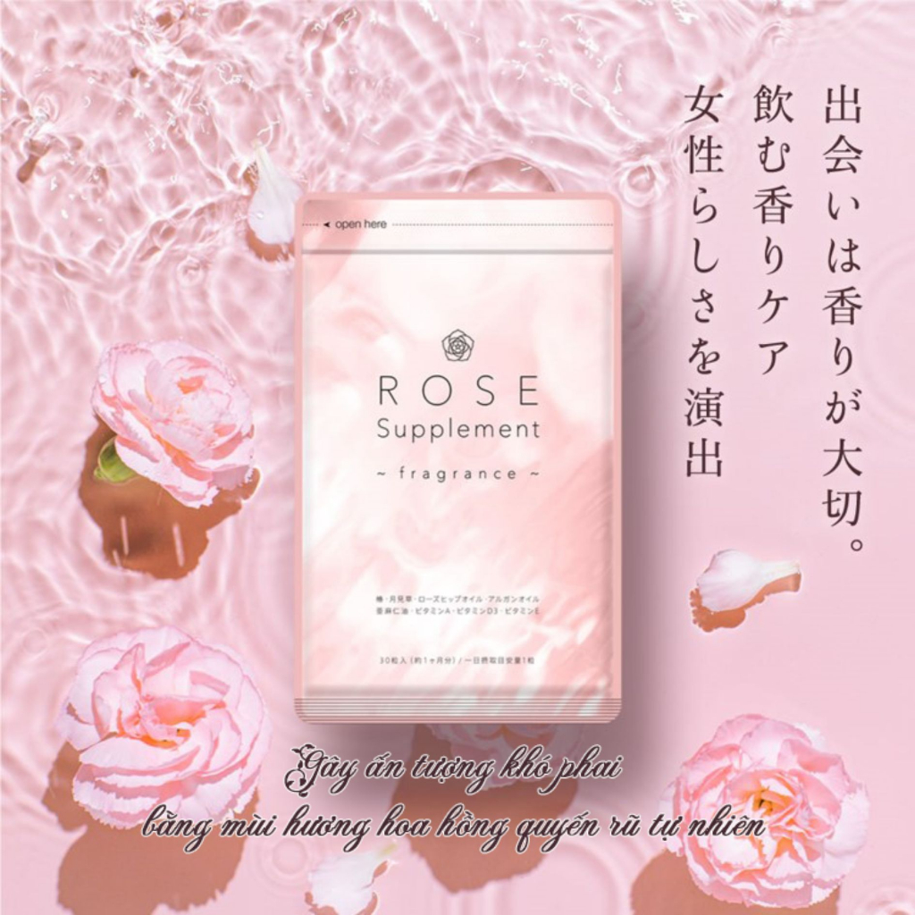 Ảnh Viên uống Seedcoms Rose Supplement tạo hương thơm chiết xuất hoa và thảo mộc 30 ngày - Bahachiha 3