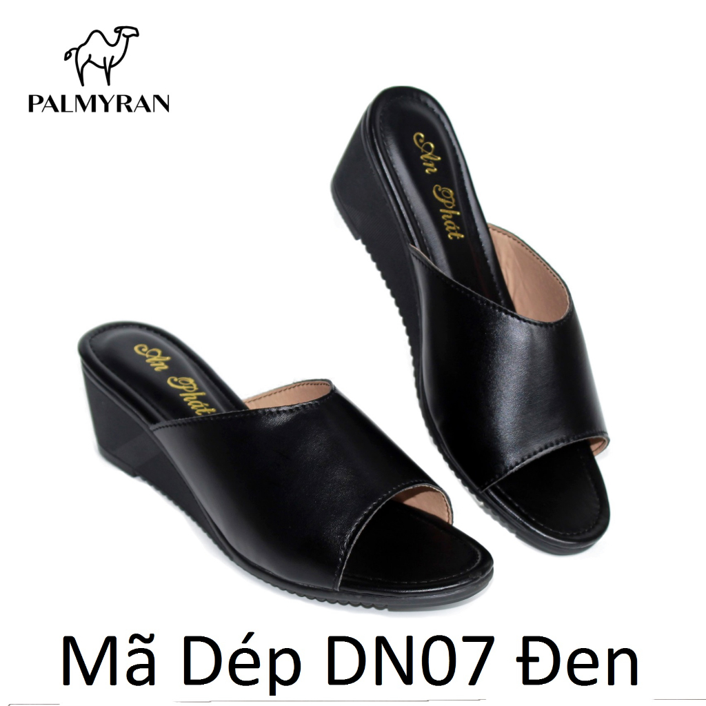 Dép sục da nữ đế xuồng 5cm DN07 - Dép trung niên đi êm chân