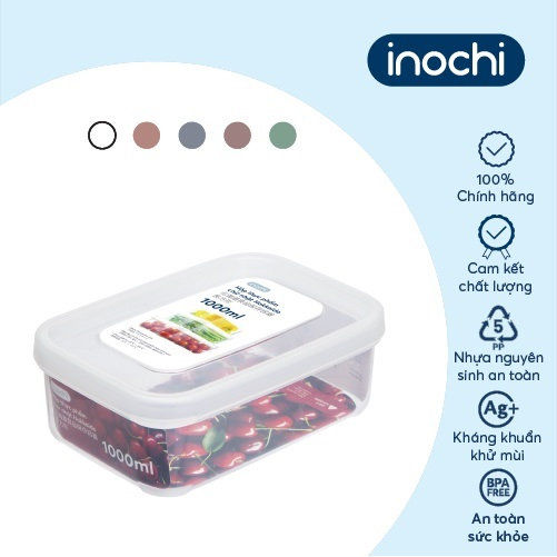 Bộ 3 hộp thực phẩm chữ nhật Inochi - Hokkaido dung tích 500/1000/2000ml - an toàn, tiện lợi