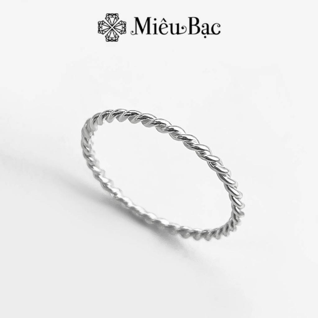 Nhẫn bạc nữ Miêu Bạc xoắn tròn basic chất liệu bạc S925 phụ kiện trang sức nữ N400055