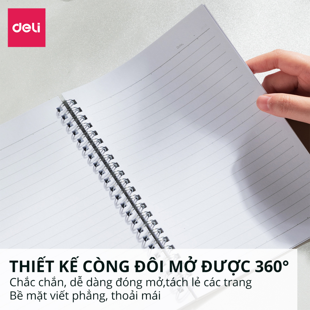 Sổ Lò Xo Học Sinh A5 120trang Deli - Tập Vở Kẻ Ngang 70gsm - Sổ Tay Ghi Chép Gáy Xoắn Dễ Thương Takenote - Quà Nhiều Mẫu