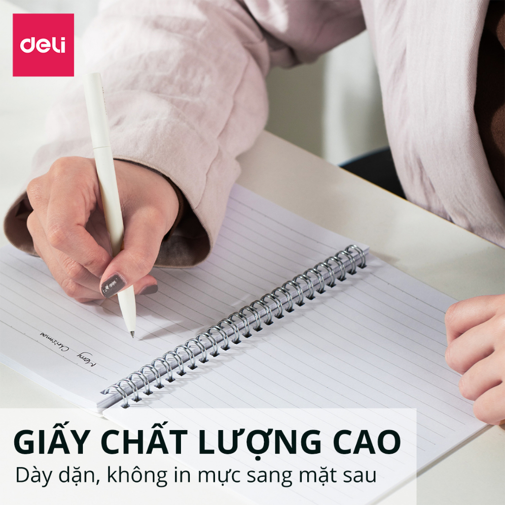 Sổ Lò Xo Học Sinh A5 120trang Deli - Tập Vở Kẻ Ngang 70gsm - Sổ Tay Ghi Chép Gáy Xoắn Dễ Thương Takenote - Quà Nhiều Mẫu