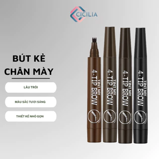 Bút Kẻ Chân Mày Đầu 4 Nhánh Sợi Phẩy CICILIA Bền Màu Chống Nước CI-006