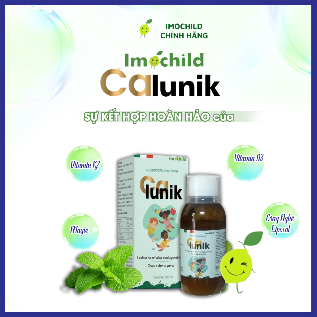 [✨HOTSALE] Combo Canxi Sinh Học D3 K2 IMOCHILD CALUNIK LIPOCAL Hỗ Trợ Tăng Chiều Cao Xương Chắc Khỏe