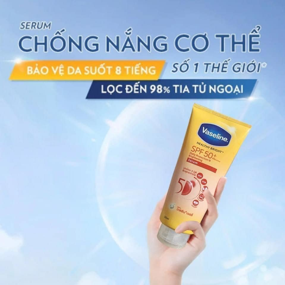 (Bản Thái) Dưỡng Thể Chống Nắng Tăng Cường Sáng Da Vaseline Healthy Bright SPF50+ Daily Protection & Brightening 300ml