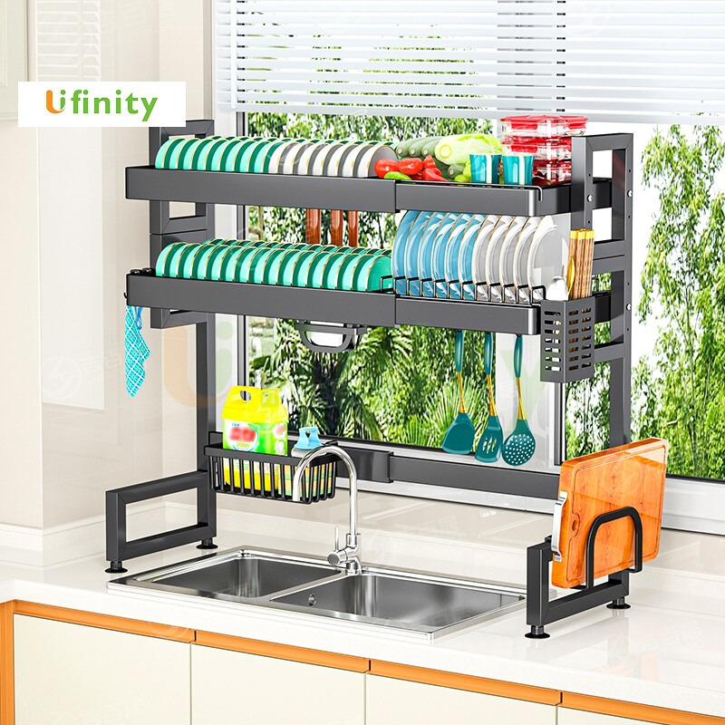 Lifinity Kệ Bồn Rửa Có Thể Điều 60-120cm 1/2 Tầng Kệ Đựng Bát Đĩa, Kệ Để Chén Đĩa Trên Bồn Rửa Bát
