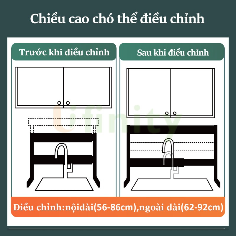 Lifinity Kệ Bồn Rửa Có Thể Điều 60-120cm 1/2 Tầng Kệ Đựng Bát Đĩa, Kệ Để Chén Đĩa Trên Bồn Rửa Bát